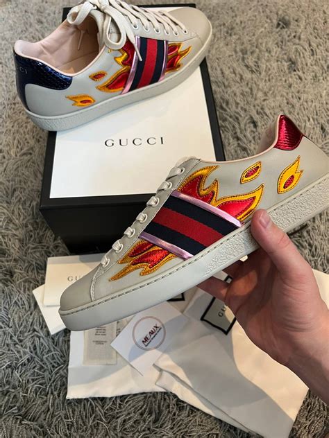 gucci ace sneaker with flames|gucci sneakers ace women.